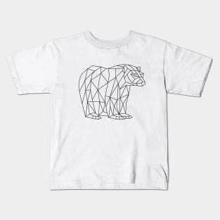 Low poly origami bear Kids T-Shirt